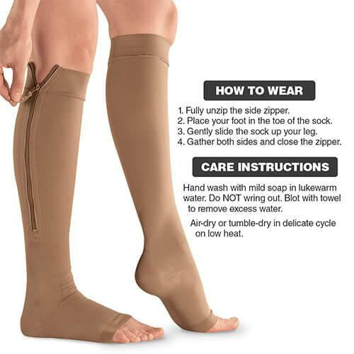 Zipper Compression Socks (1 Pair)