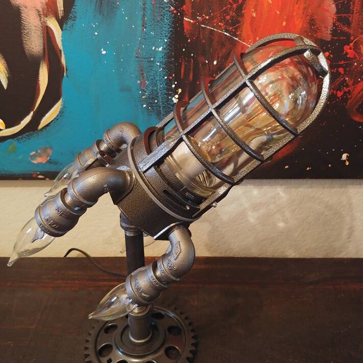 Steam Punk Rocket Lamp