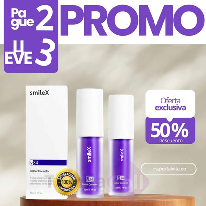 COMPRE 2 Y RECIBA 3 | SmileX™ - Blanqueador Dental Morado